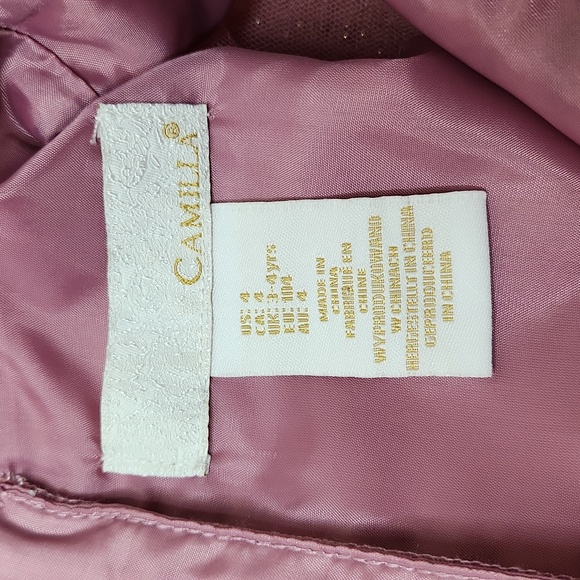 Camilla Girls Dusty Rose Embroidered Tulle Tiered Dress, Size 4 ~ EUC - Picture 8 of 10